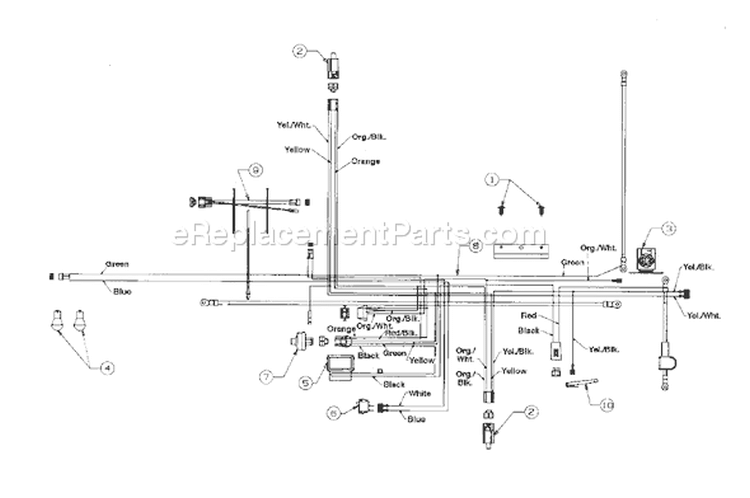 Page D Diagram and Parts List for 13BX694G401 1998 Yard Man Lawn Tractor